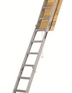 25-1/2 by 54-Inch Elite, 7'8′′-10-Foot Ceiling Height, 375-Pound Capacity, Type IAA, AA2510, Aluminum Ladder, attic, x Rough Opening, Silver
