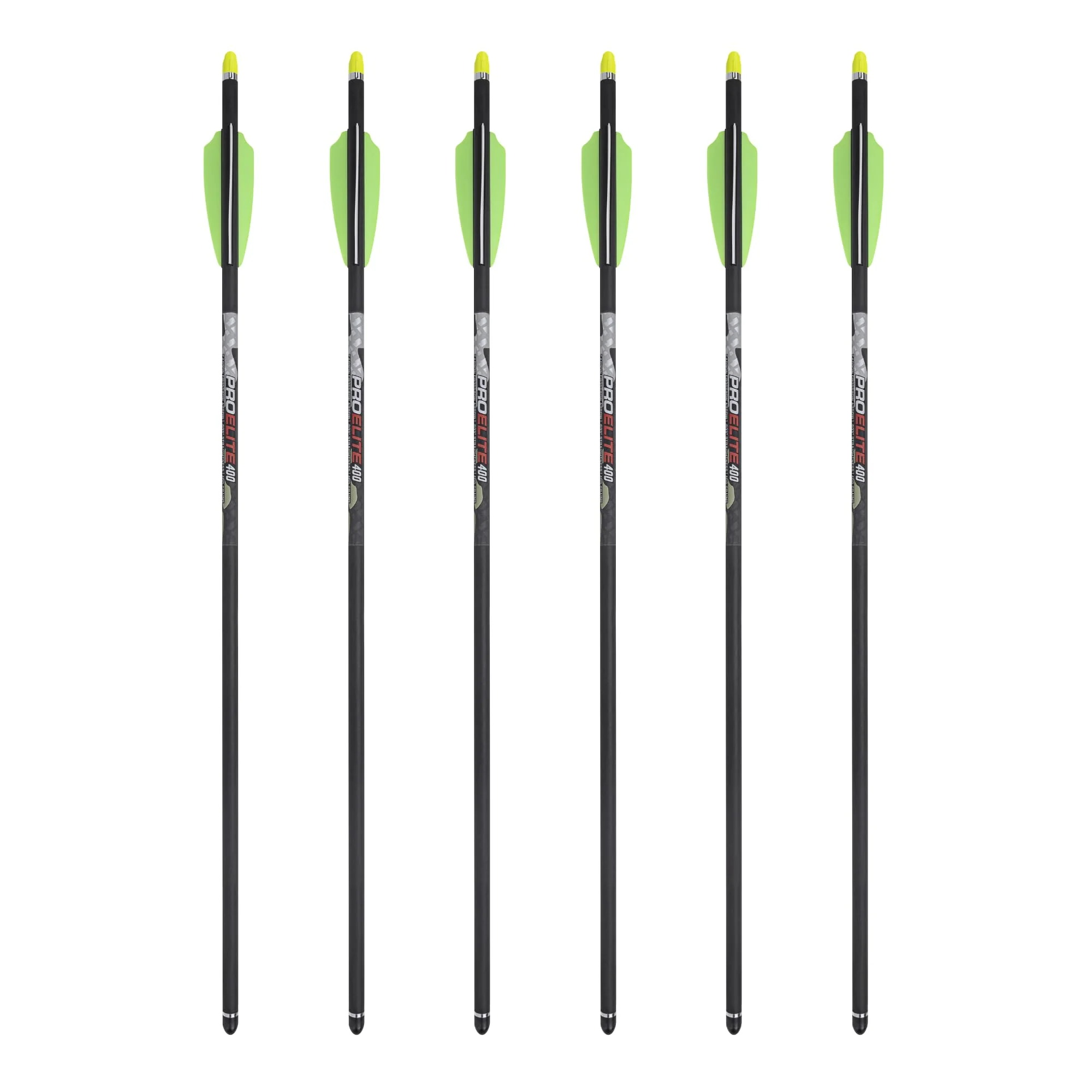 TenPoint Pro Elite 400 Carbon Crossbow Arrows - 20", Pack of 6 - with Alpha-Nock HP & HP Aluminum Bushing