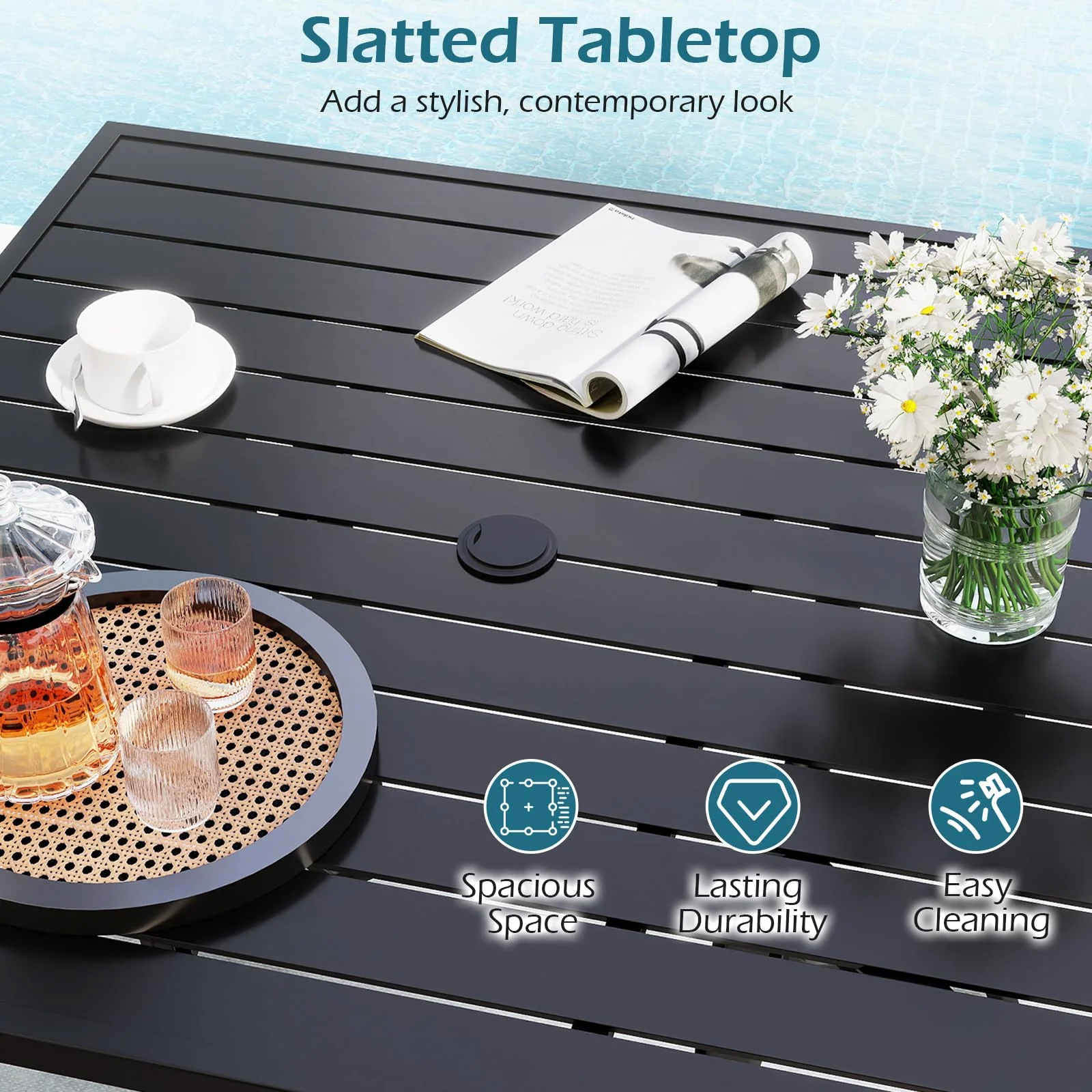 Tangkula 5 Pieces Outdoor Dining Set for 4 - Image 6