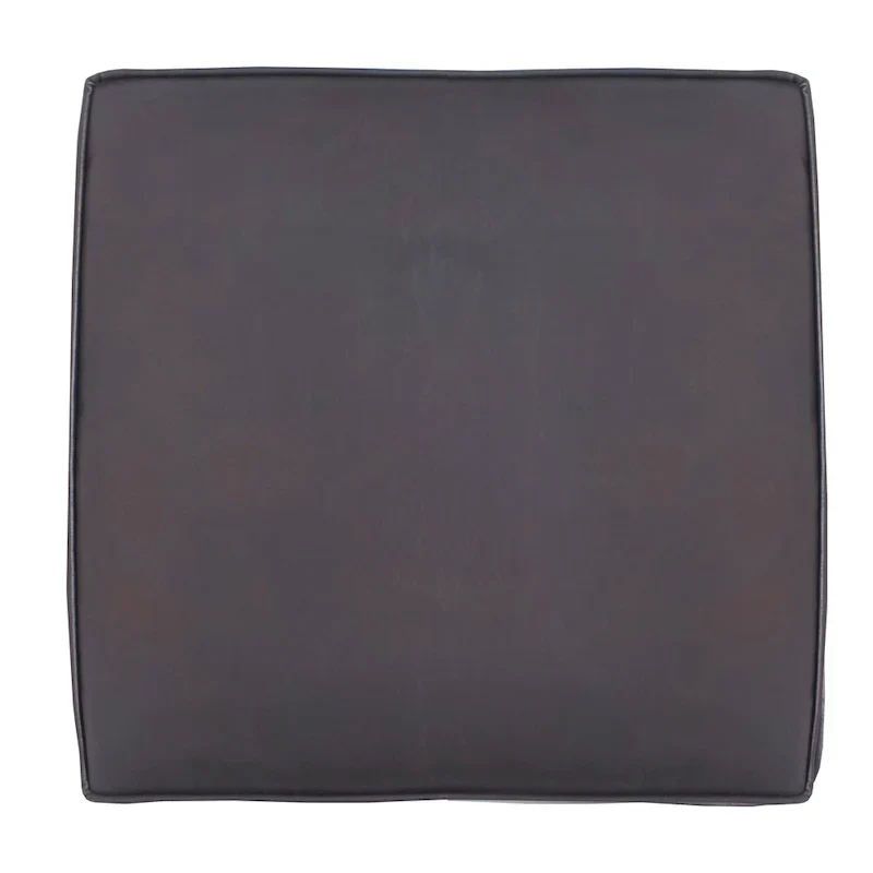 Handcrafted Amber Accent Chair with Slatted Mango Wood, Buffalo Leather Cushions, and Angled Legs - Image 17
