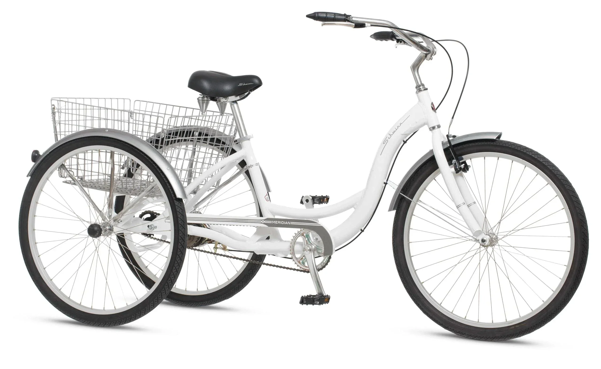 2025 Schwinn Meridian Adult Tricycle Bike Mens and Womens Three Wheel Beach Cruiser 26-inch Wheels Low Step-Through Frame Wide Seat Rear Folding Basket Sin - Image 3