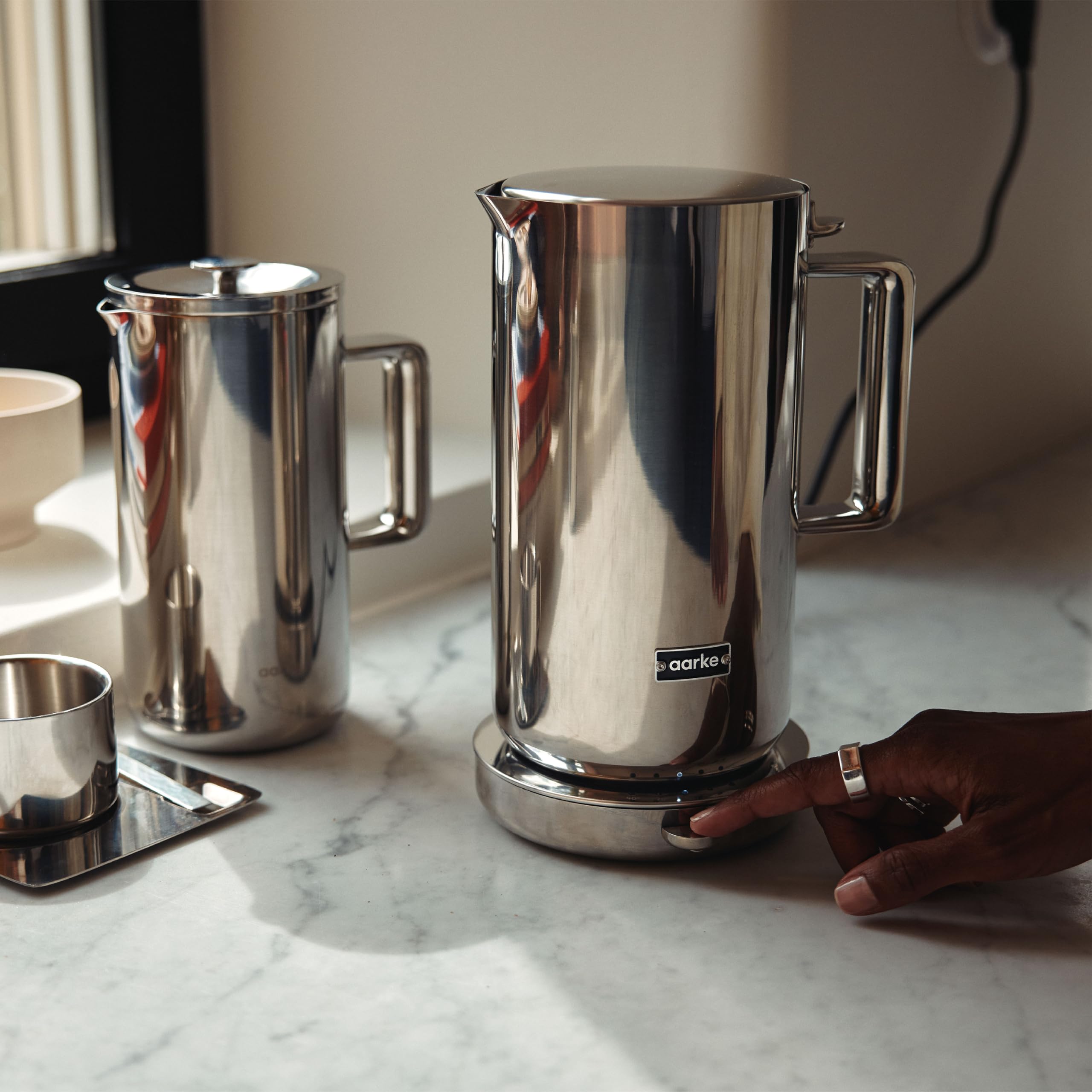 Aarke Kettle - Electric Stainless Steel Tea Kettle 1.2L (40oz), Steel Temperature Control, Non-Drip Spout, Double-Wall Construction, Dry Boil Protection, Heat-Safe Handle, LED Cool-Down Indicator - Image 4