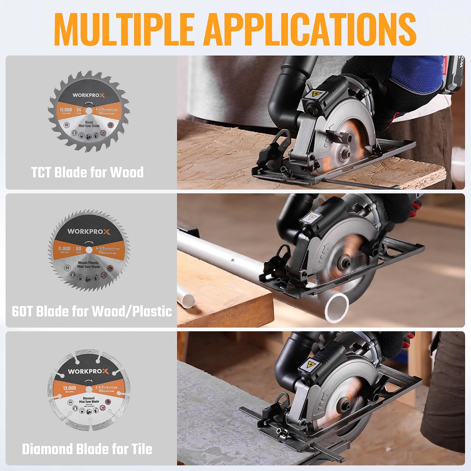 WORKPROX 20V 4-1/2" Cordless Mini Circular Saw with 4.0Ah Battery - Image 8
