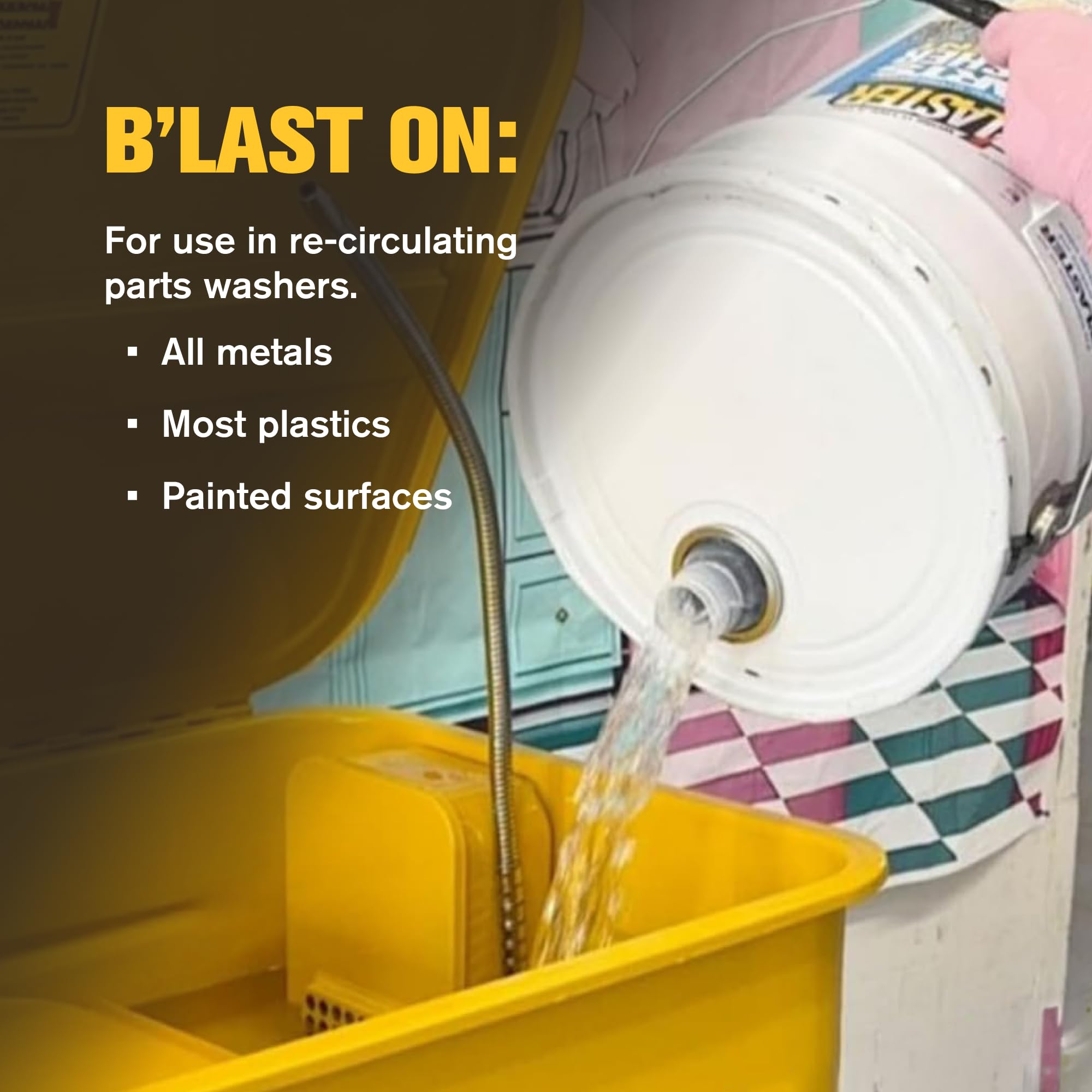 B’laster Parts Washer – Parts Cleaner Solvent – High Flashpoint Formula Cleans Oil, Grease & Grime, No Residue, Works on Metals, Most Plastics & Painted Surfaces – 5‑Gallon - Image 4