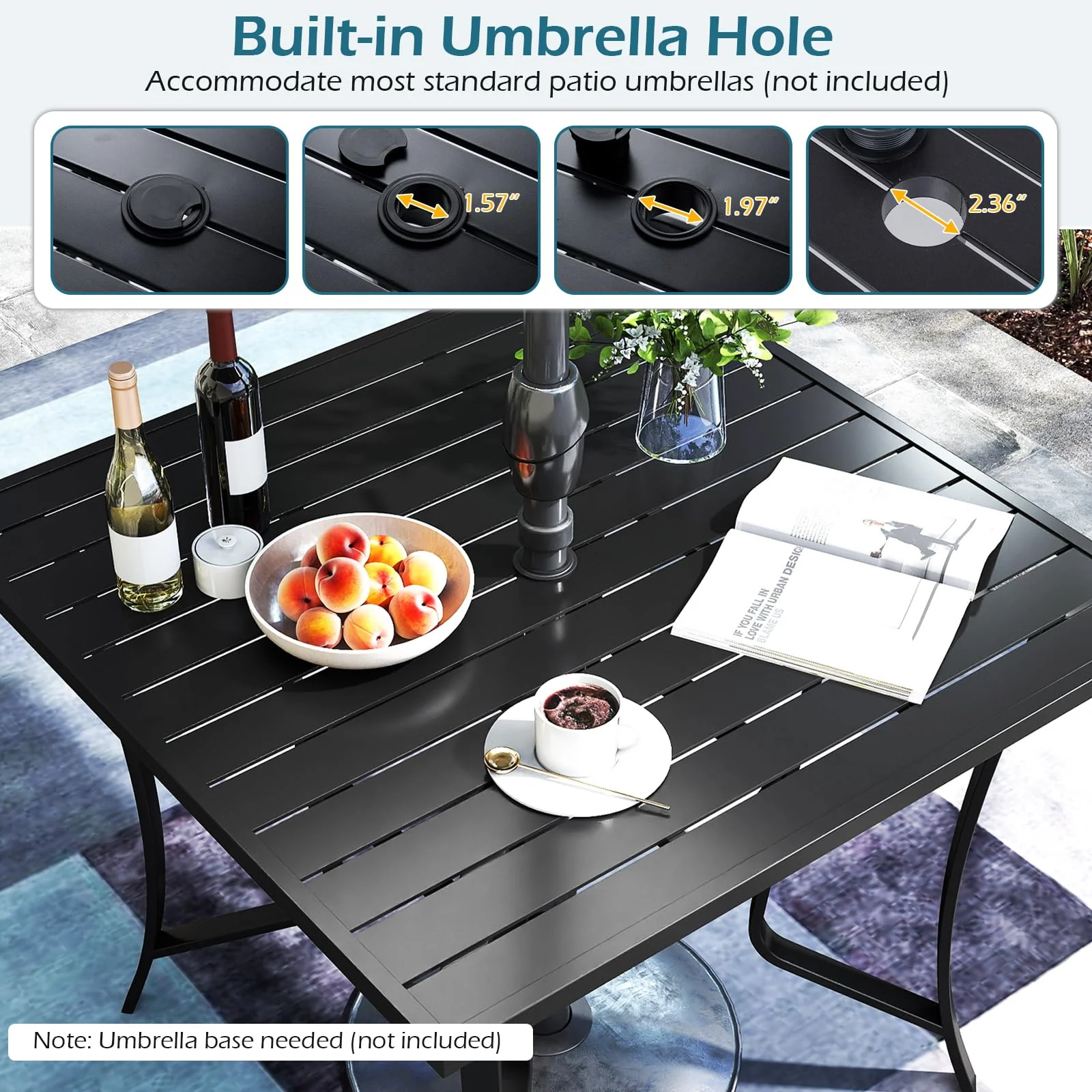 Tangkula 5 Pieces Outdoor Dining Set for 4 - Image 7