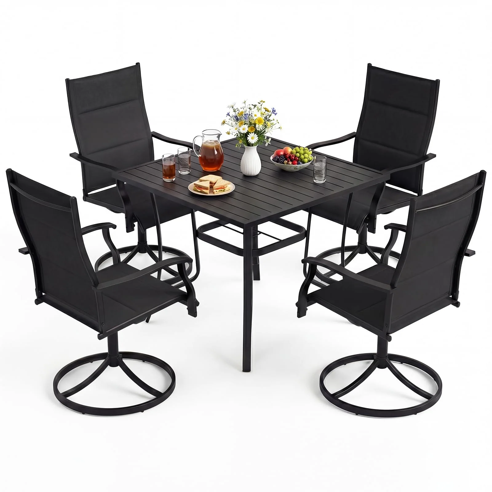 Tangkula 5 Pieces Outdoor Dining Set for 4 - Image 10