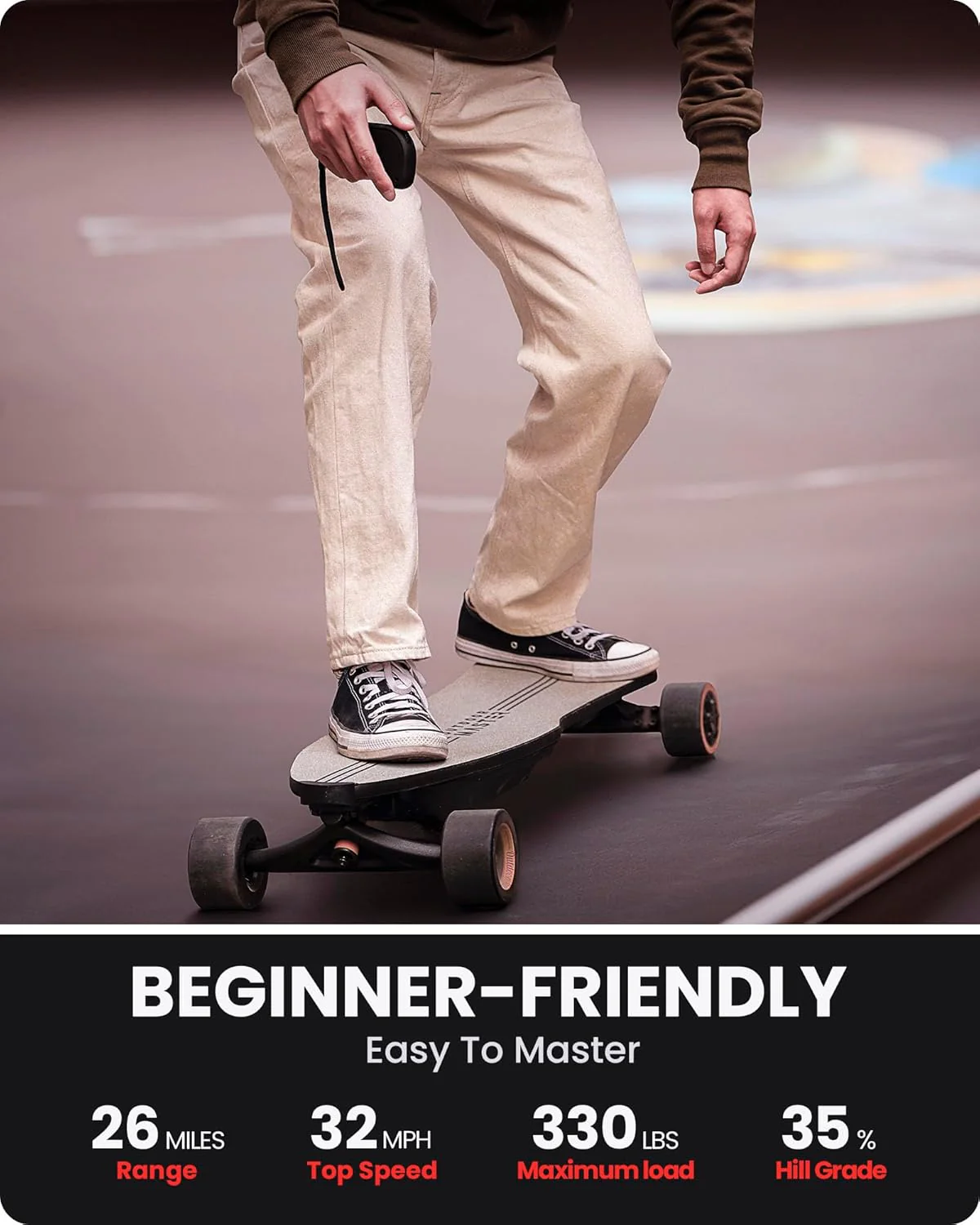 Caribou Electric Skateboard – 32 MPH, 26 Mile Range, Dual 1000W Motors, Longboard for Adults & Teens, 6-Month Warranty - Image 3