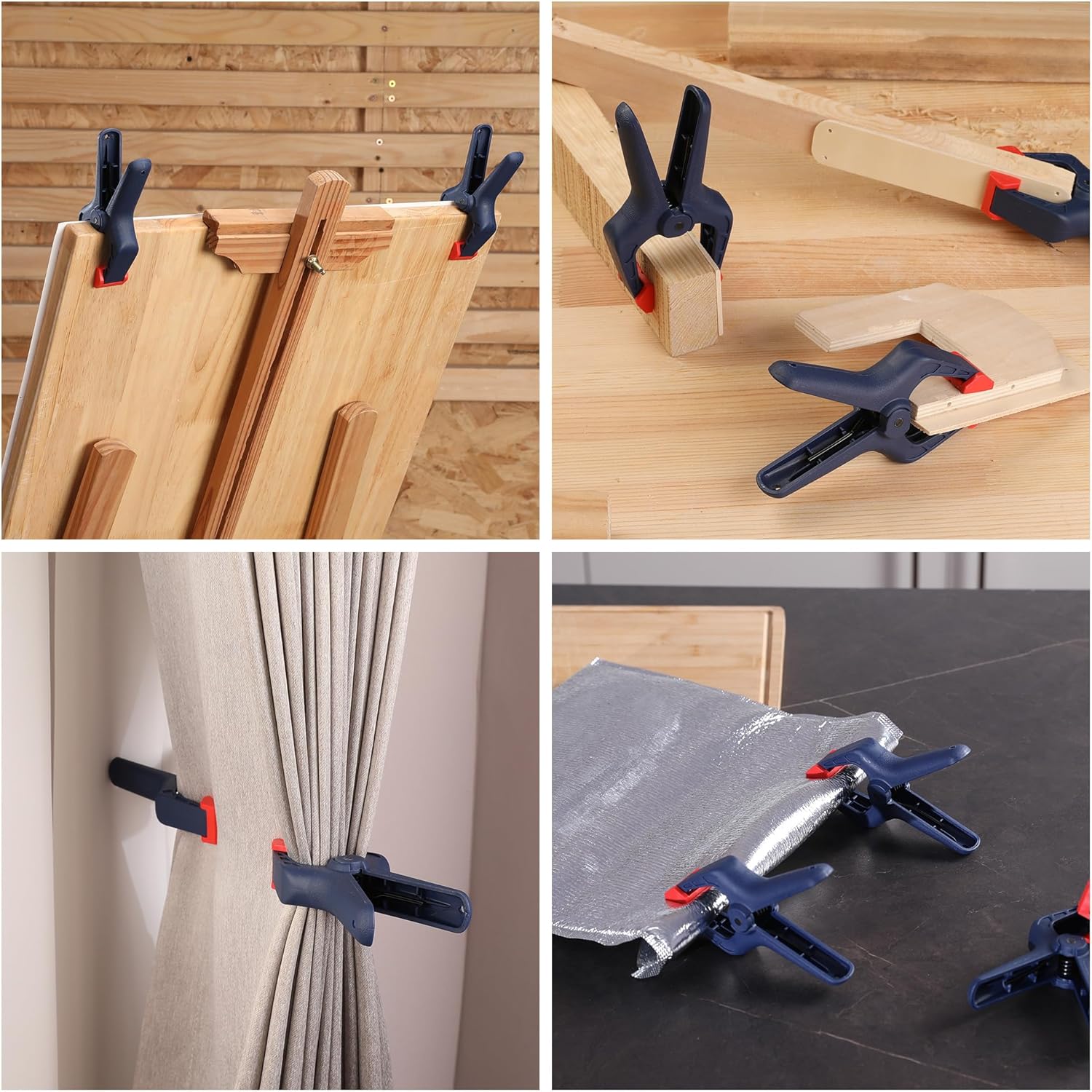 WORKPRO 10-Pack Bar Clamps for Woodworking, 6-Inch (2) Mini & (2) Light Duty and 12-Inch (2) Wood Clamps & 4-1/2-Inch (4) Spring Clamps, F Clamp with 50/150 LBS Load Limited - Image 9