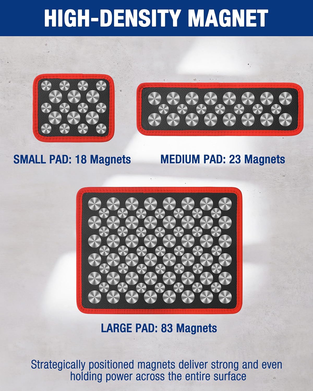 WORKPRO 4-Piece Magnetic Tool Mat, Flexible Magnetic Tool Holder Tray with Durable PVC Surface for Garage, Workshop and Auto Repair (6.4 x 5.3/12.6 x4.1/12.6 x9.6 in) - Image 4