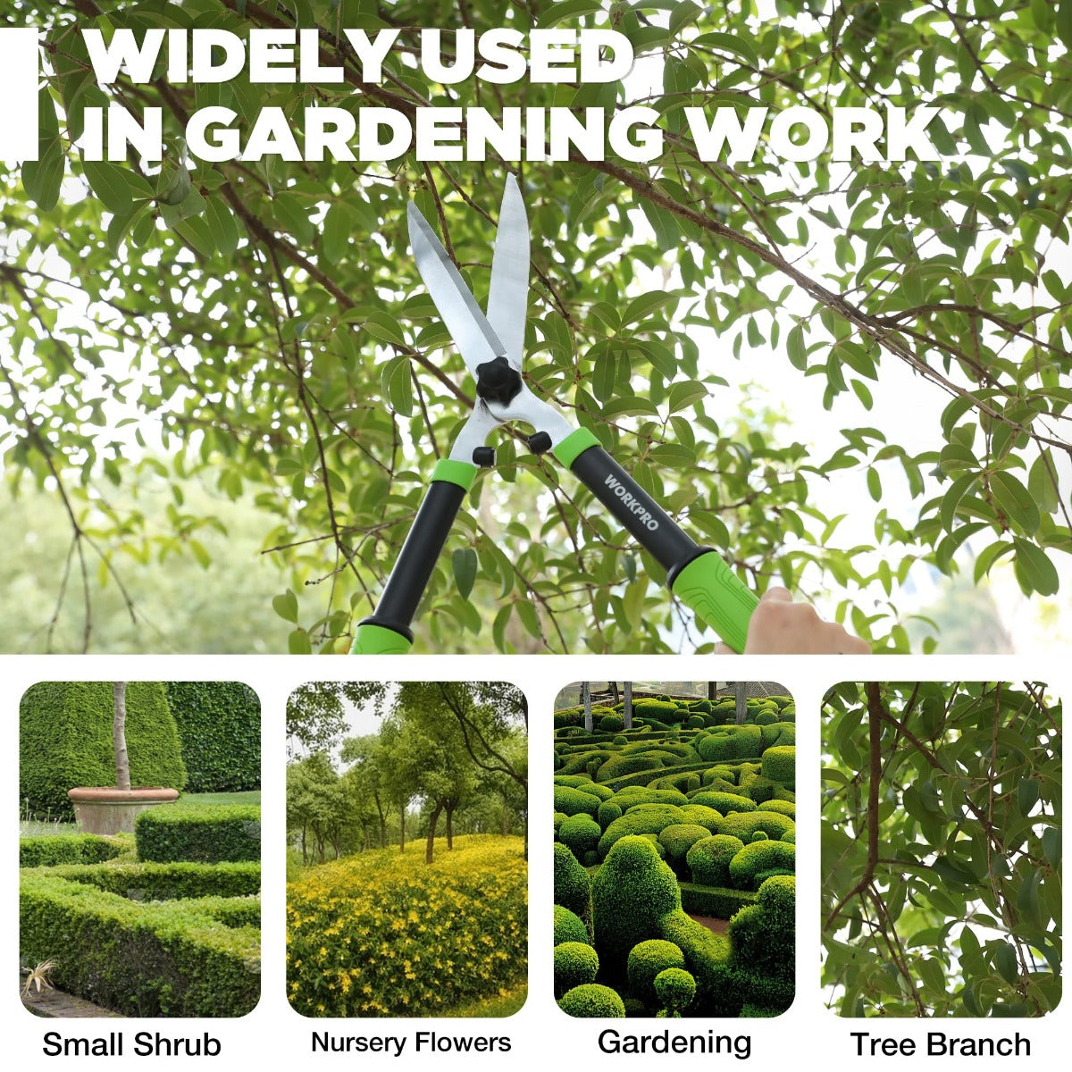 WORKPRO Hedge Shears, 23'' Manual Hedge Trimmers - Image 6