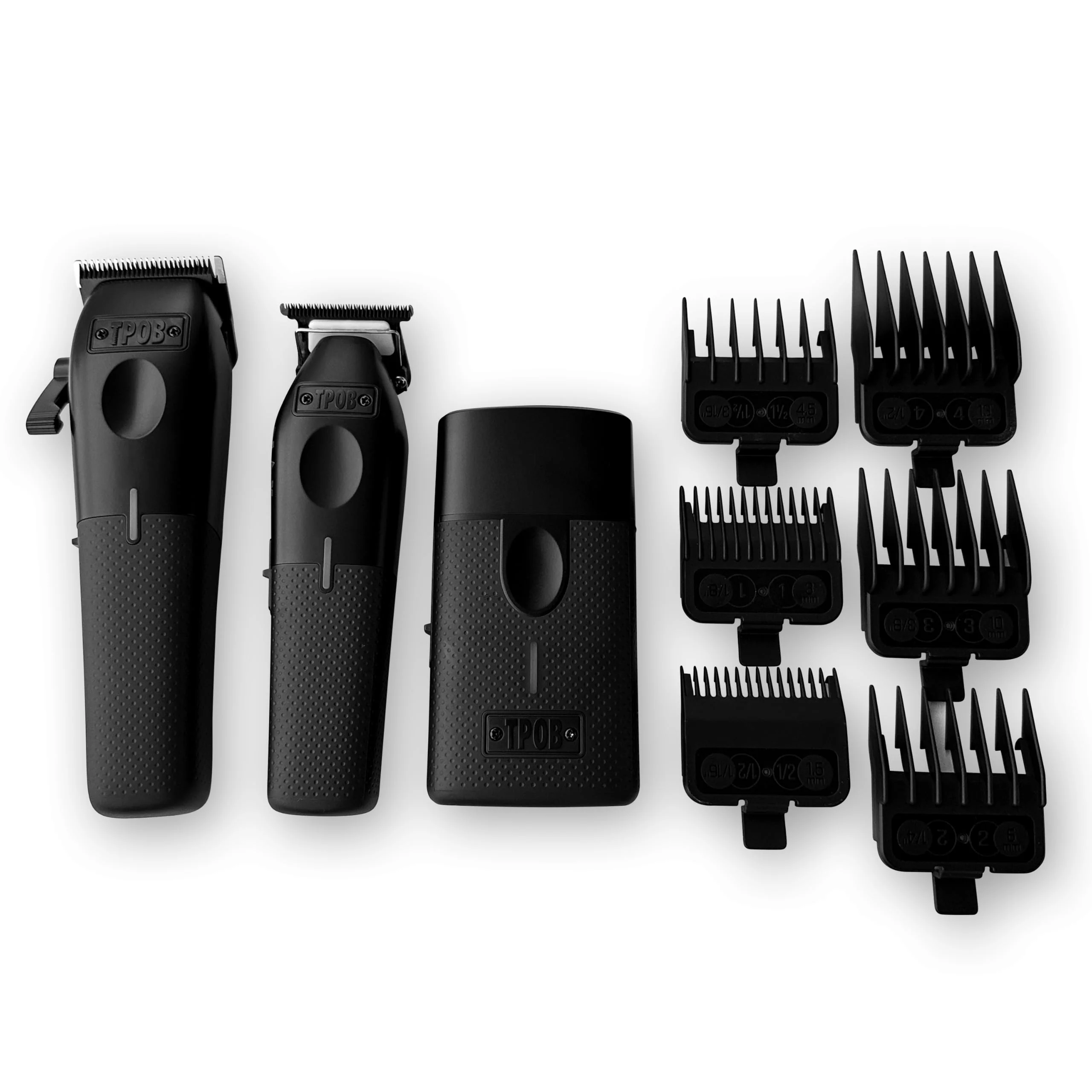 TPOB Play Professional Hair Clippers Trimmer and Shaver Set for Men — 7500 RPM Barber Clipper, Precision Trimmer & Foil Shaver, Cordless Rechargeable 3-Piece Kit with Rubber Grips (Blackout 3 Set) - Image 4