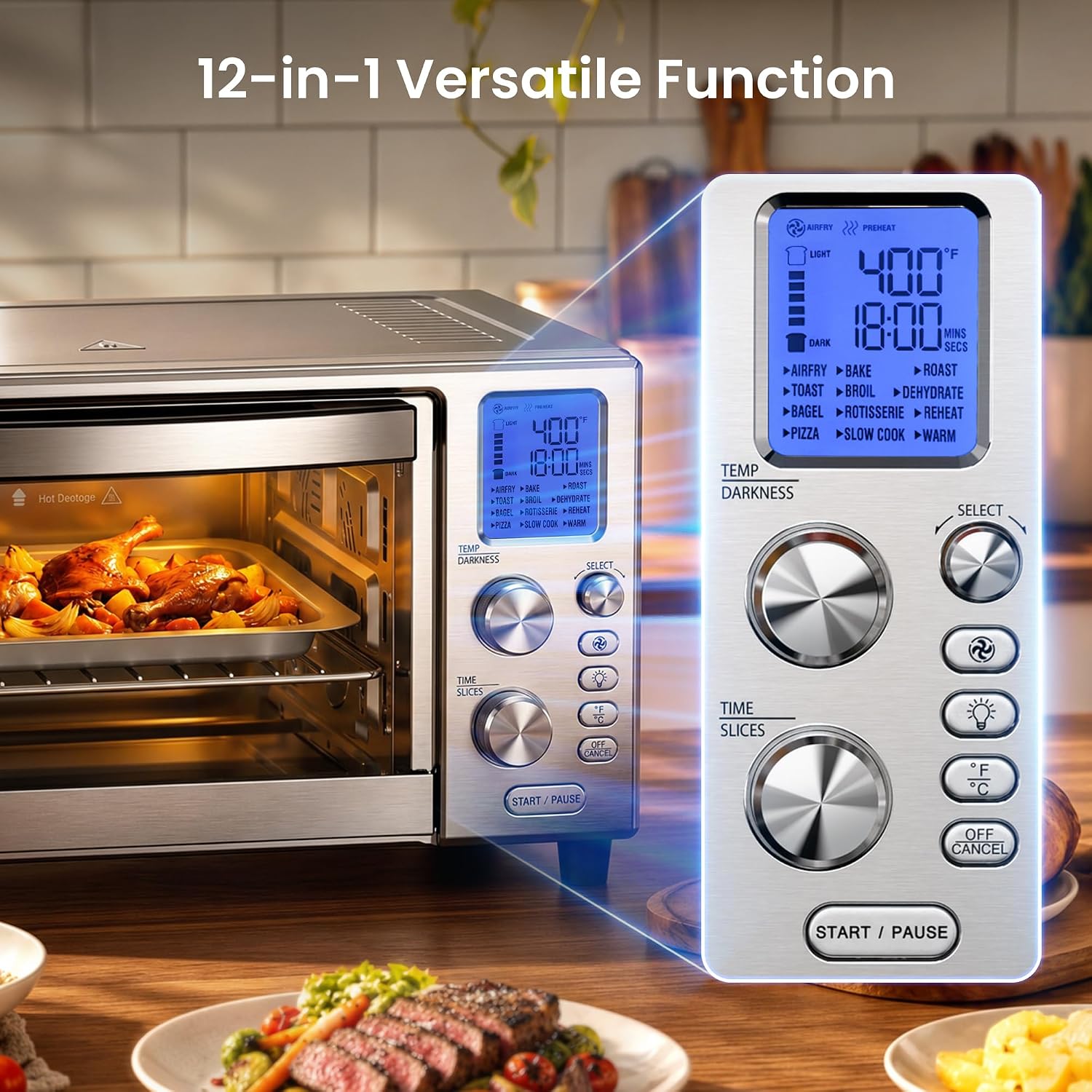 Kismile 12-in-1 Air Fryer Toaster Oven Combo 24122KAF0 - Image 2