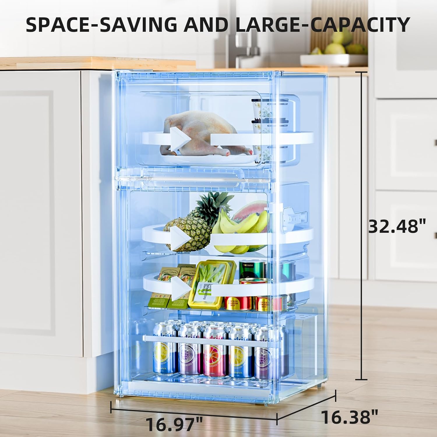 Kismile 2.45 Cu.Ft Mini Fridge with Freezer RE5870 - Image 4
