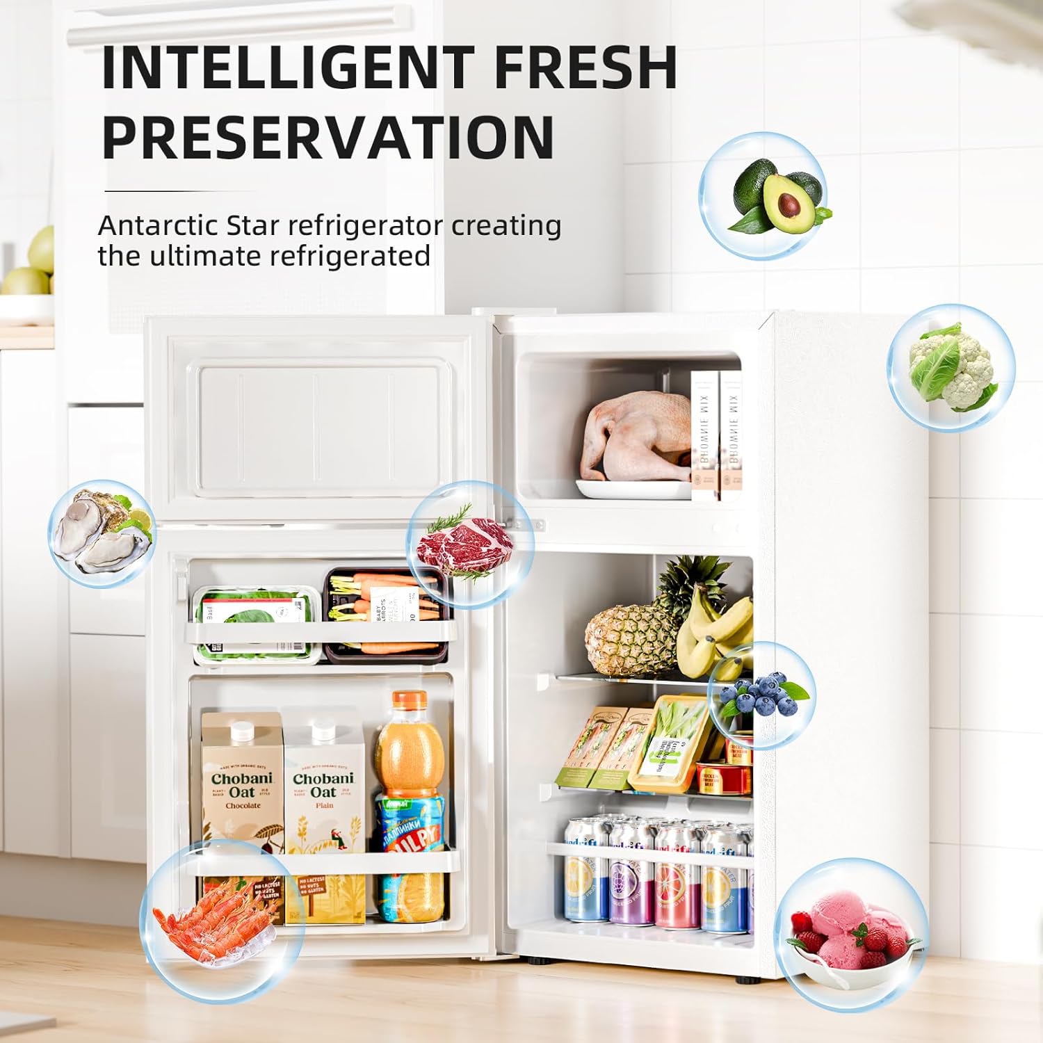 Kismile 2.45 Cu.Ft Mini Fridge with Freezer RE5870 - Image 16