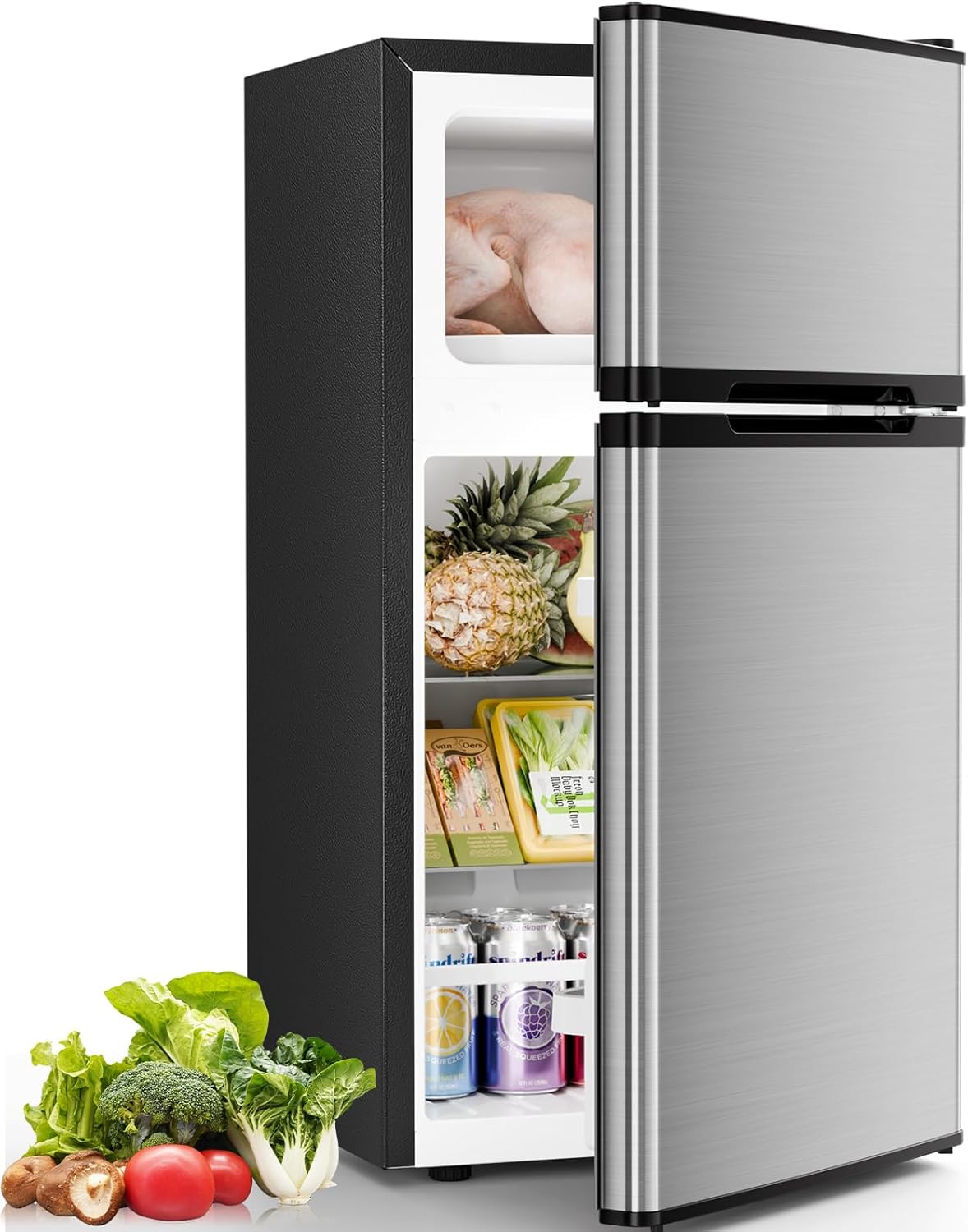 Kismile 2.45 Cu.Ft Mini Fridge with Freezer RE5870 - Image 8