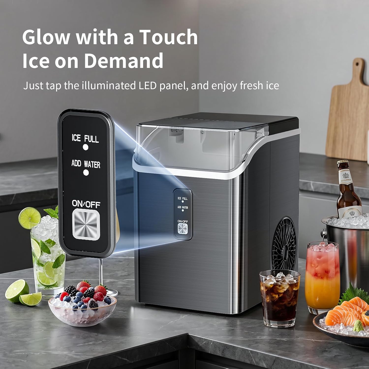 35 lb Nugget Ice Maker Countertop, Self-Cleaning IM5815NG - Image 2