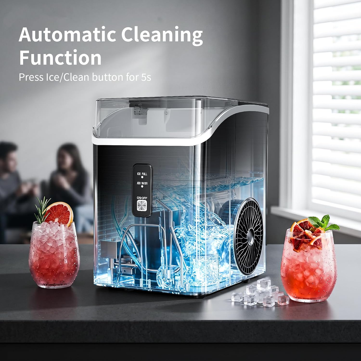 35 lb Nugget Ice Maker Countertop, Self-Cleaning IM5815NG - Image 3