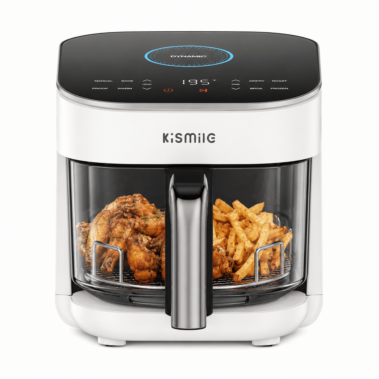Kismile 8-in-1 AeroLucen 5 QT Glass Air Fryer with Clear Borosilicate Glass Basket AF9310 - Image 11
