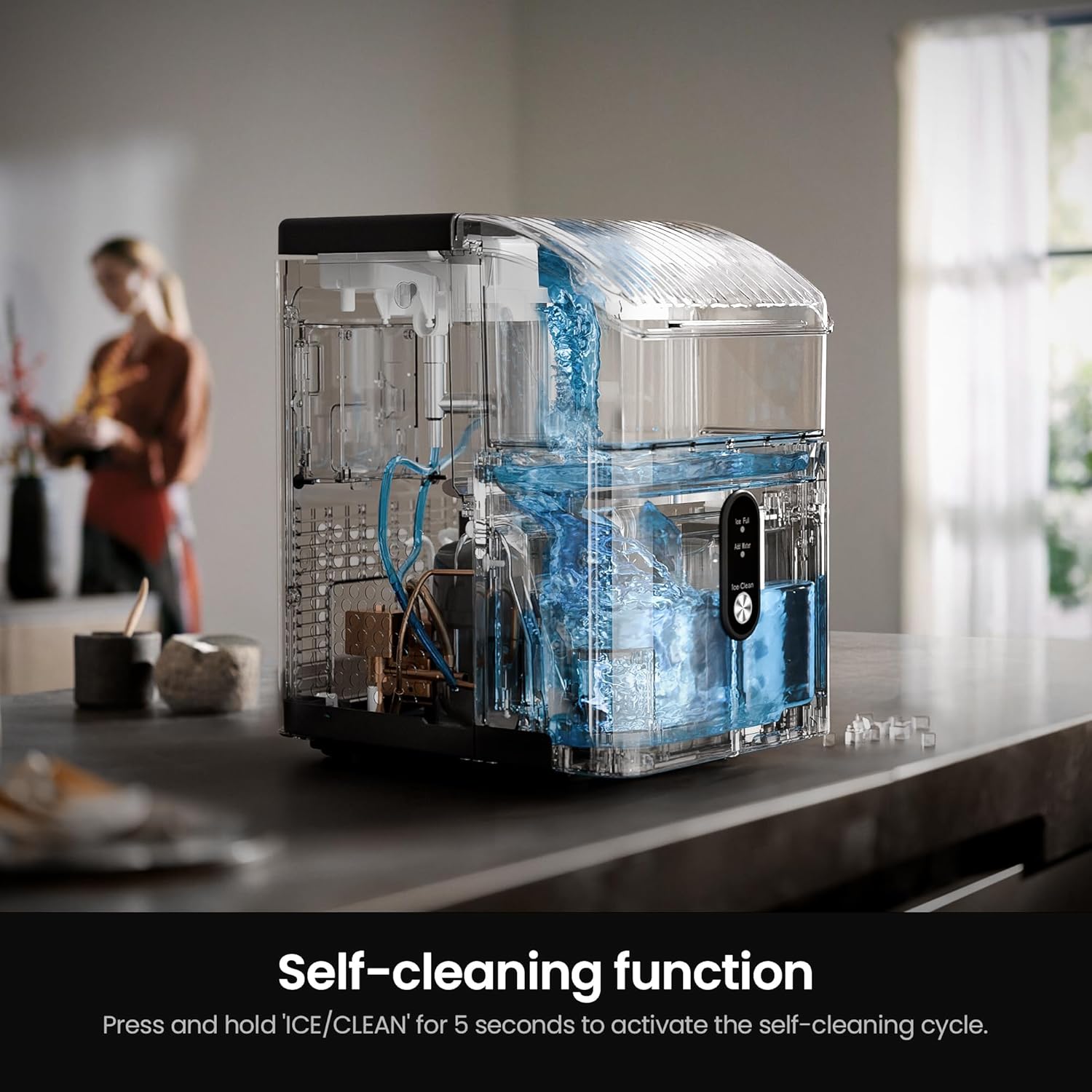 Kismile Nugget Ice Makers Countertop IM5815NB - Image 4