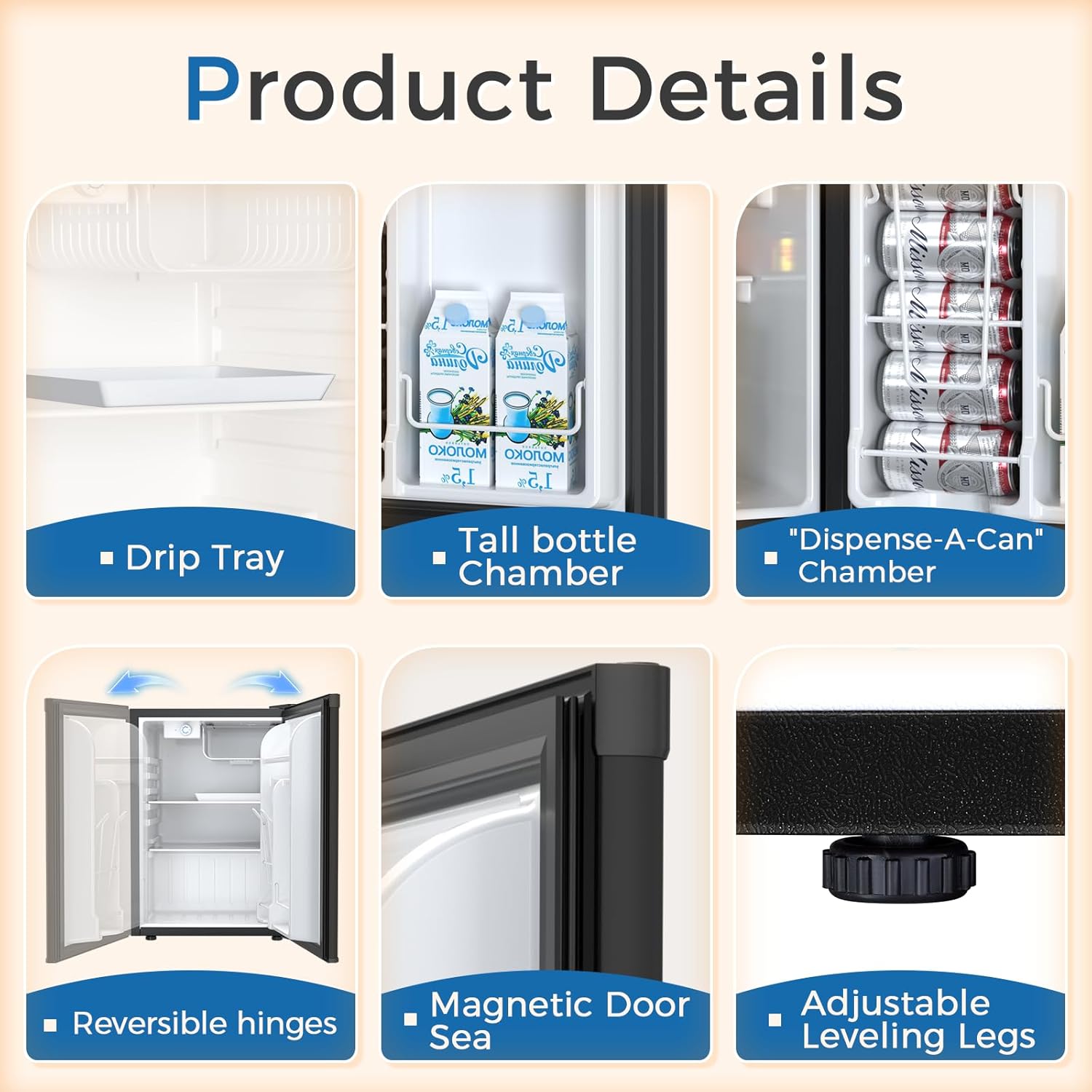 Mini Compact Refrigerator with Freezer, 2.6 Cu.Ft 58070RRE0 - Image 4