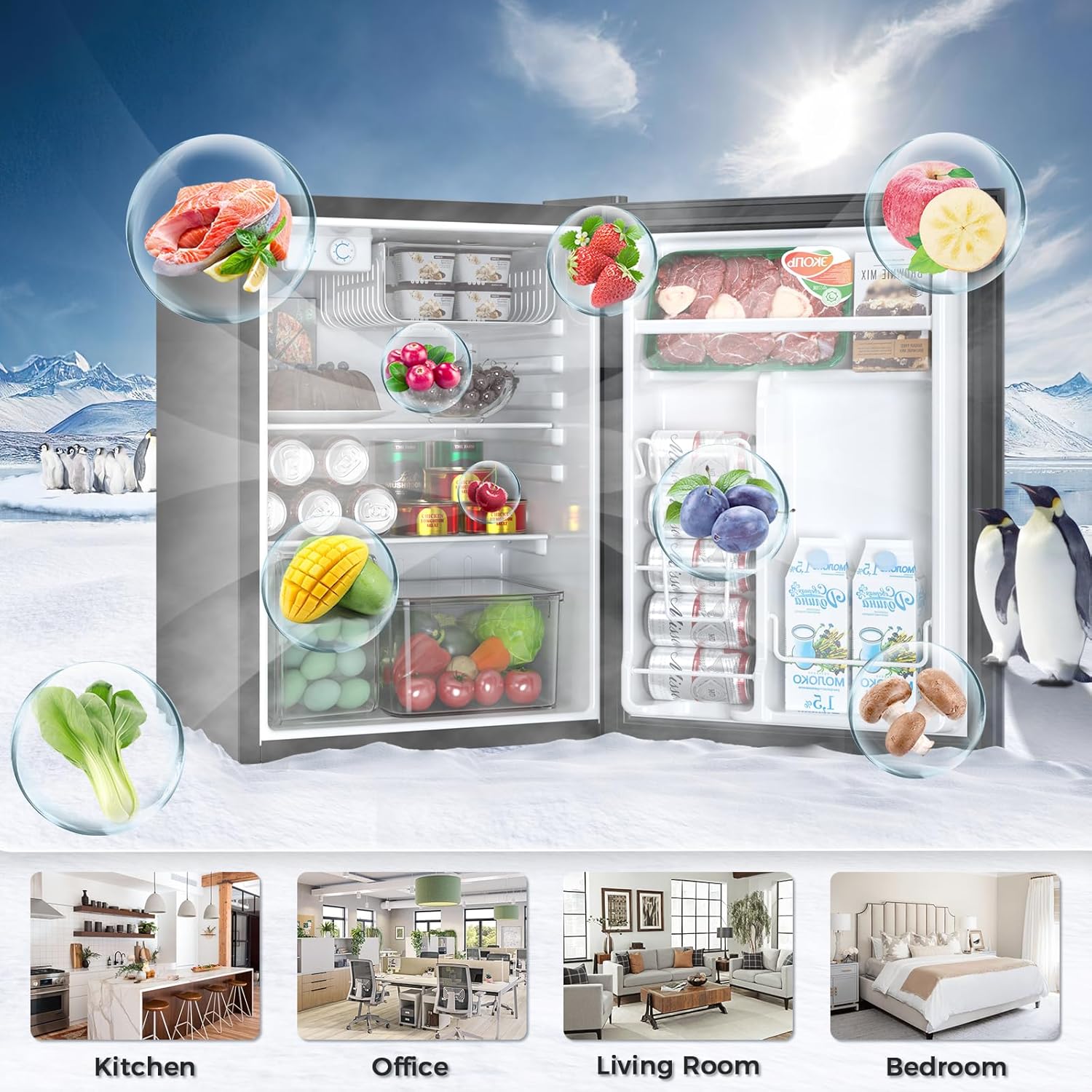 Mini Compact Refrigerator with Freezer, 2.6 Cu.Ft 58070RRE0 - Image 7