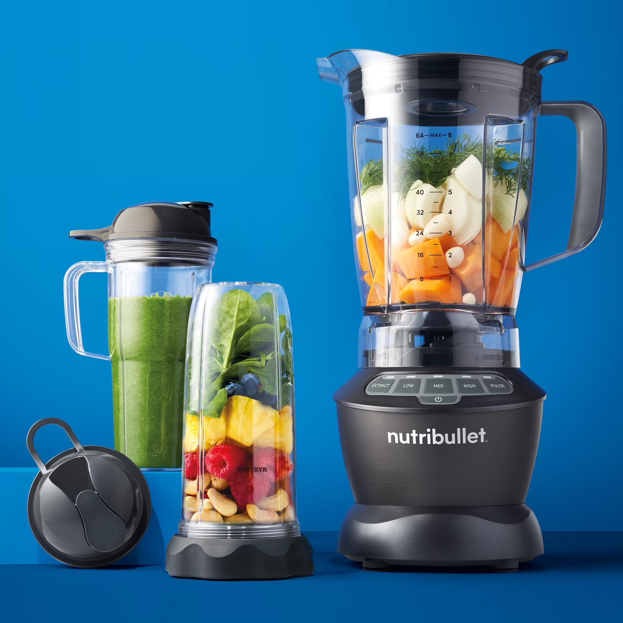 nutribullet 1200 Watts 64 oz. Full-Size Blender Combo NBF50500, Dark Gray. (Condition: New) - Image 8
