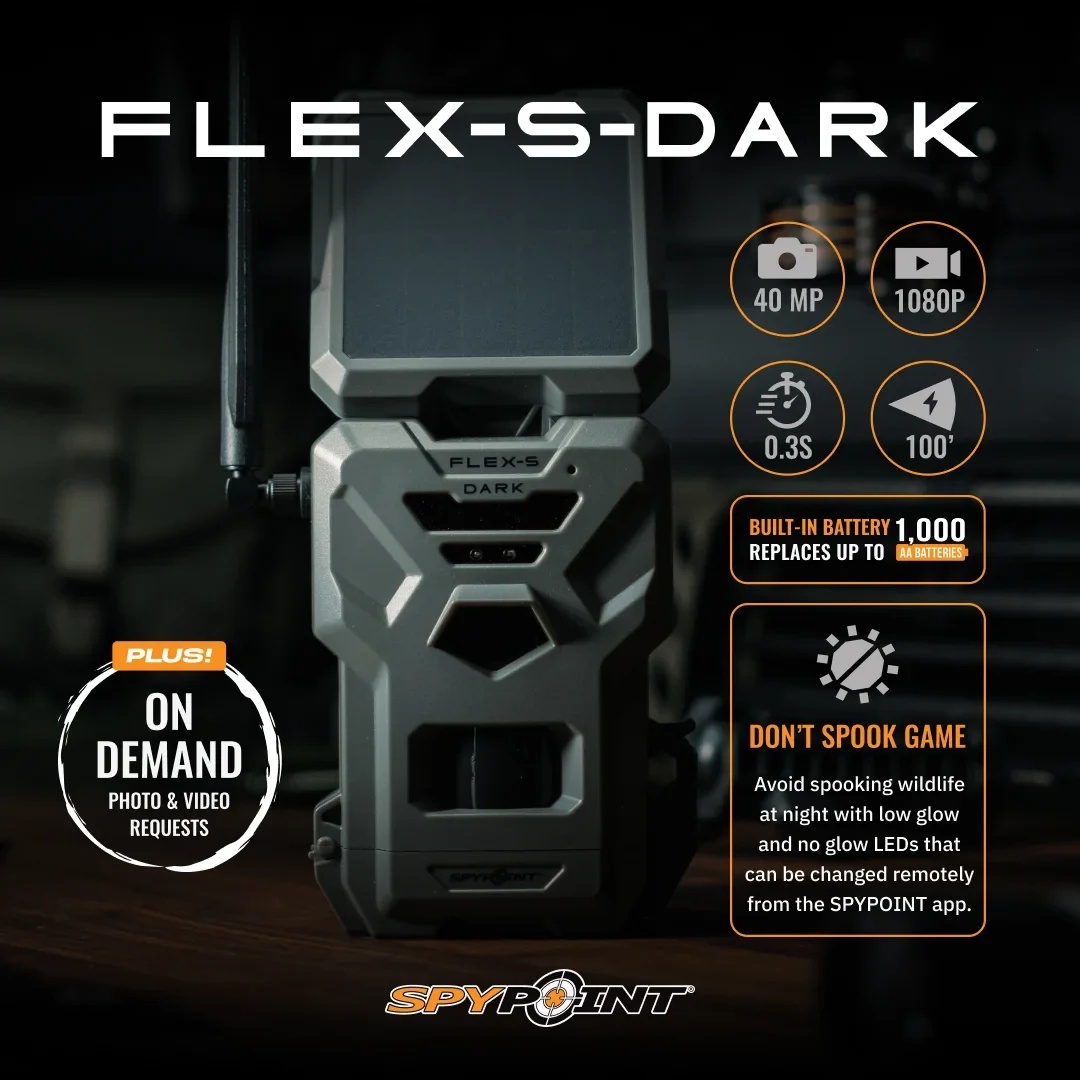 SPYPOINT Flex - S Dark Solar Outdoor Cellular Trail Camera - Integrated Solar Panel, No WiFi Needed, Night Vision - Image 3