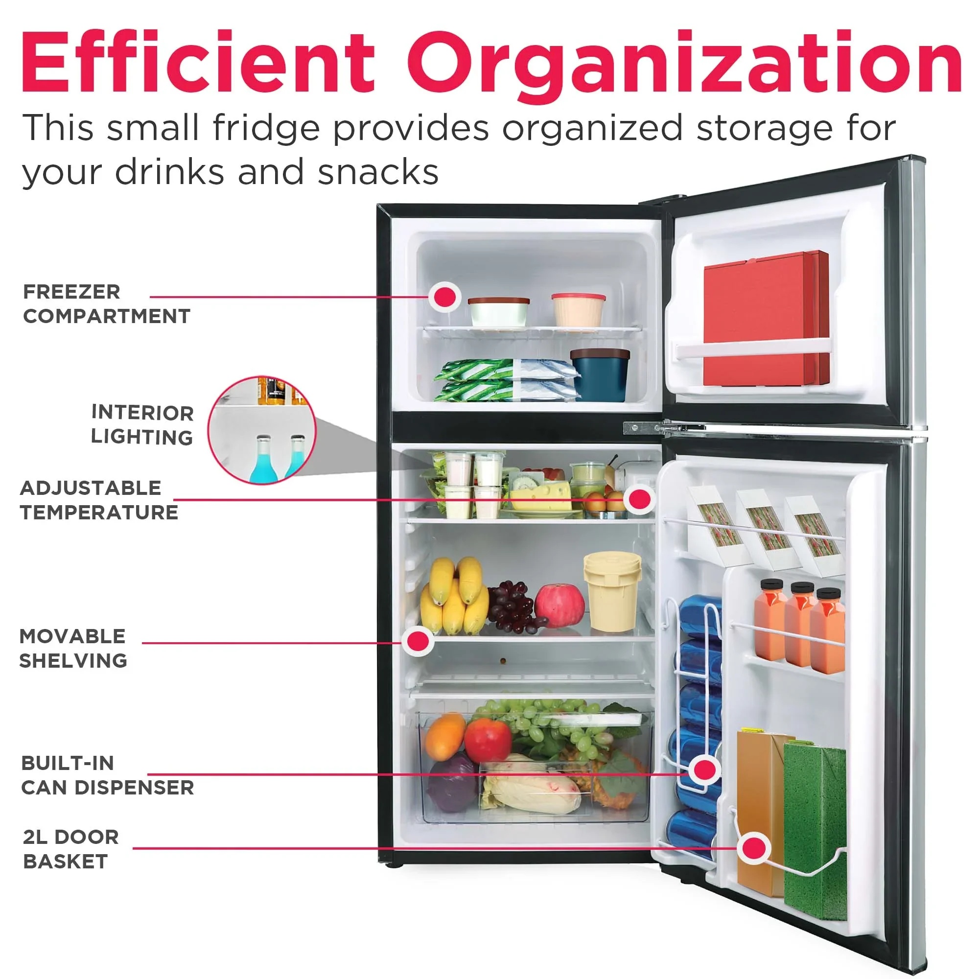 Frigidaire, 4.5 Cu. ft., 2 Door Compact Refrigerator-Chrome Trim, EFR451, Platinum - Image 4