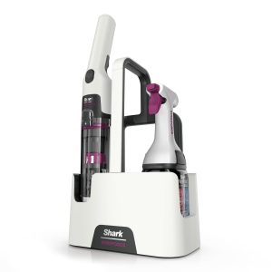 Shark StainForce Cordless Portable Spot, Stain, & Odor Remover System for Carpets, Area Rugs, Upholstery, Stairs, Cars, with Storage Caddy, and Full-Size Cleaning Solution, White, HX100