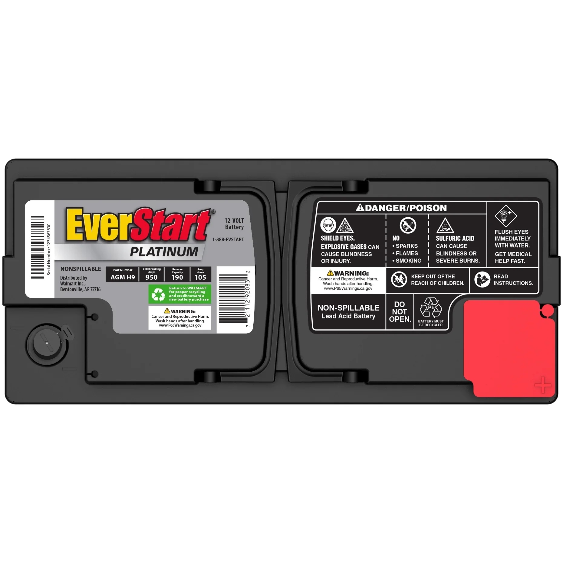EverStart Platinum BOXED AGM Battery, Group Size H9 12 Volt, 950 CCA 105RC - Image 3